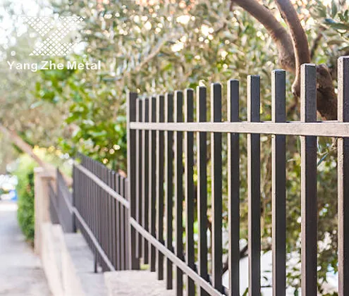 black ornamental metal fence panel