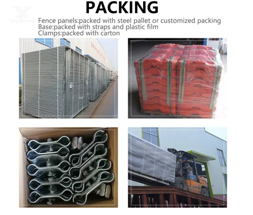 temporary fence panels stacked factory